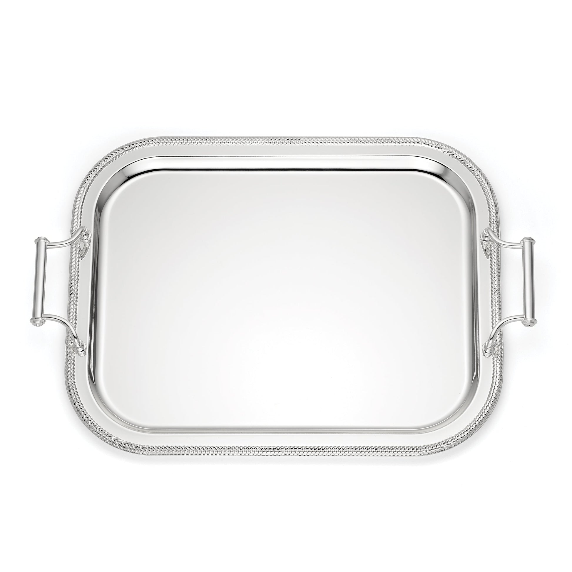 Silverplate Rectangular Tray With Handles
