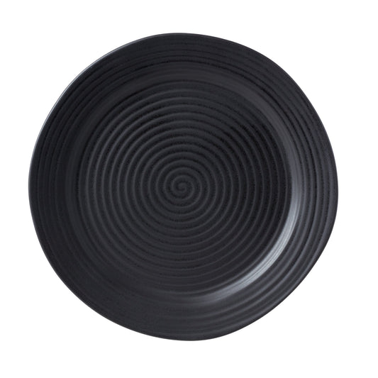 Ridge Black Dinner Plate