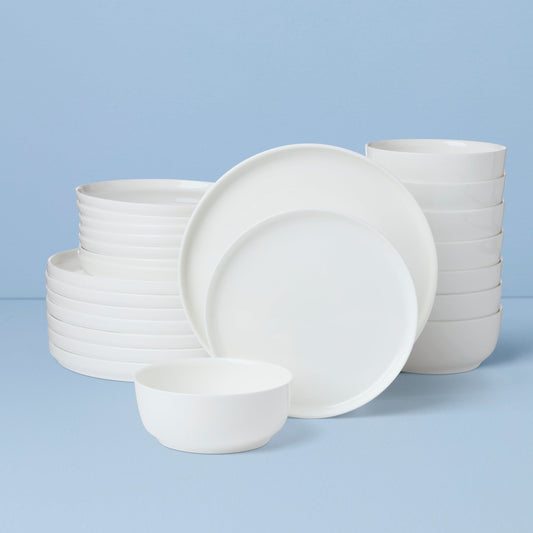 Modern White 24-Piece Dinnerware Set