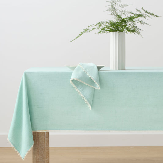 French Perle Solid Ice Blue 52x70 Tablecloth