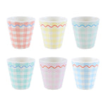 Gingham Reusable Cups, Set of 6