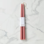 Dipped Rose 12" Taper Candle, Set of 2